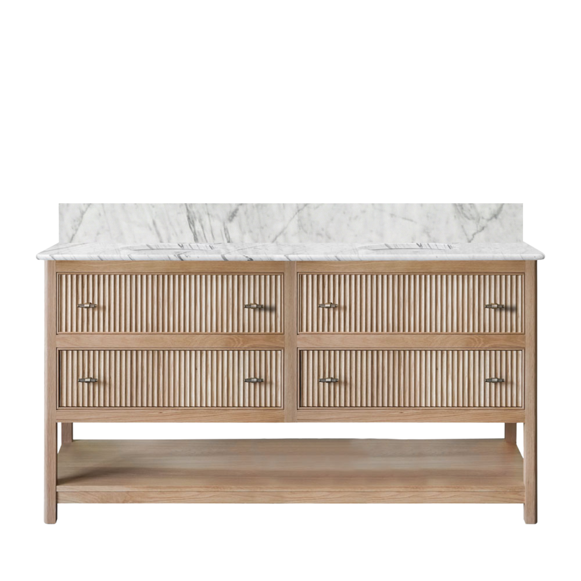 Noche Double Vanity Unit - Oak