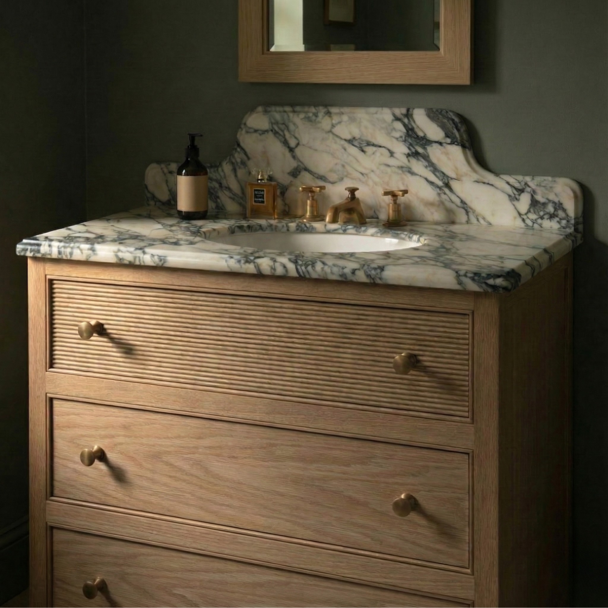 Lombardy Single Vanity Unite - Oak