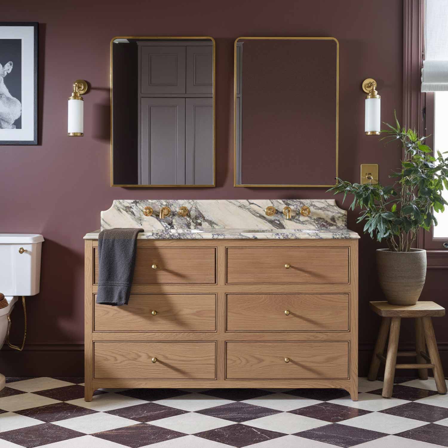 Lombardy Double Vanity Unite - Oak