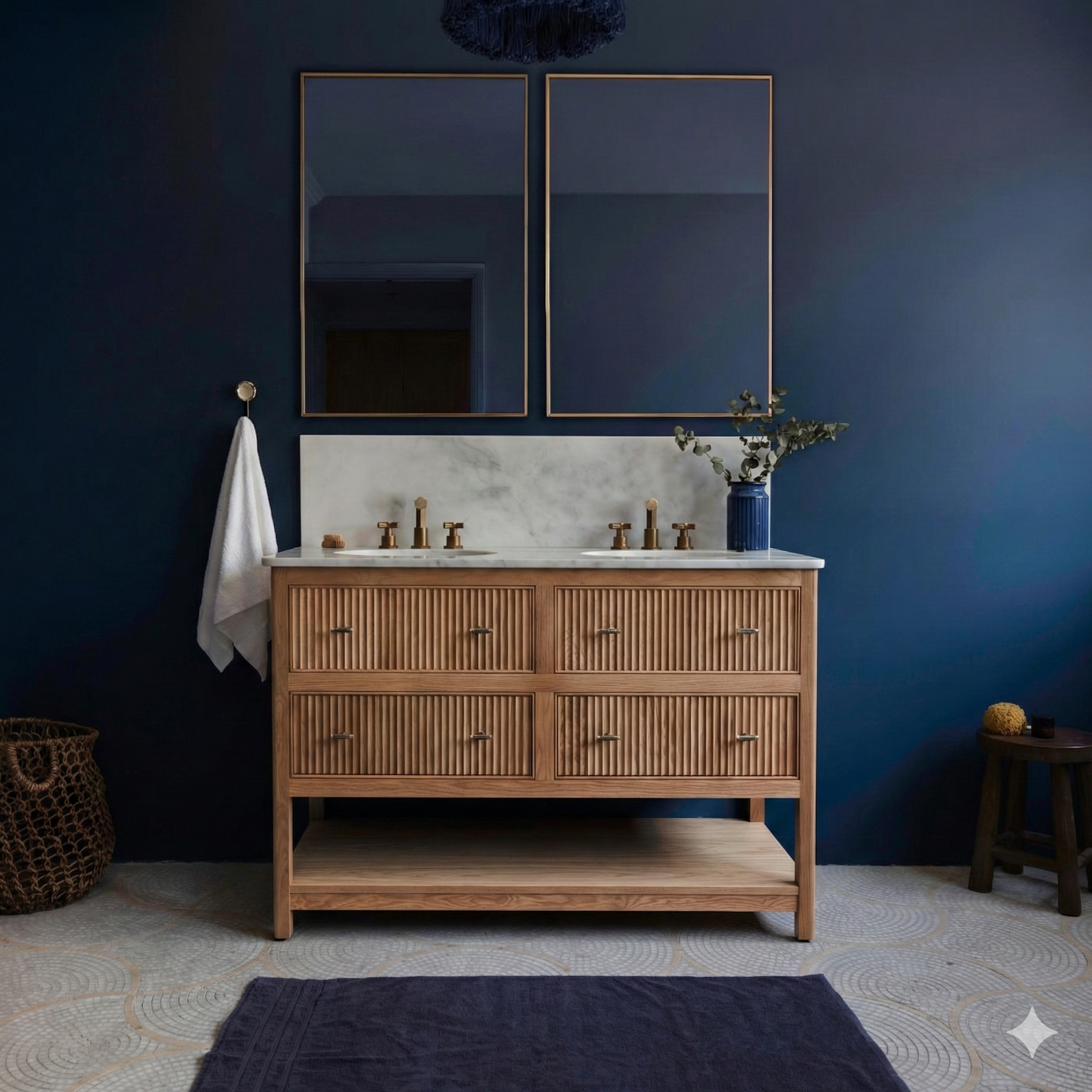 Noche Double Vanity Unit - Oak