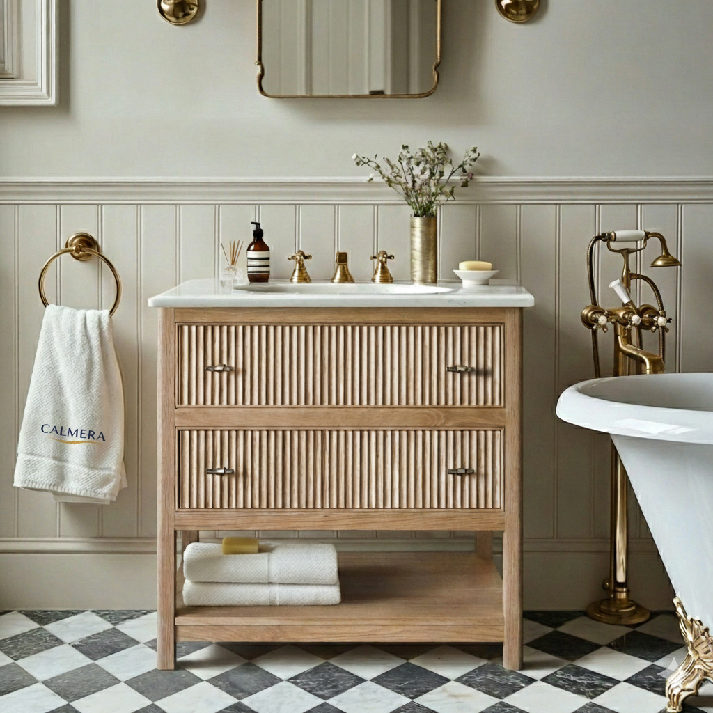 Noche Single Vanity Unit - Oak