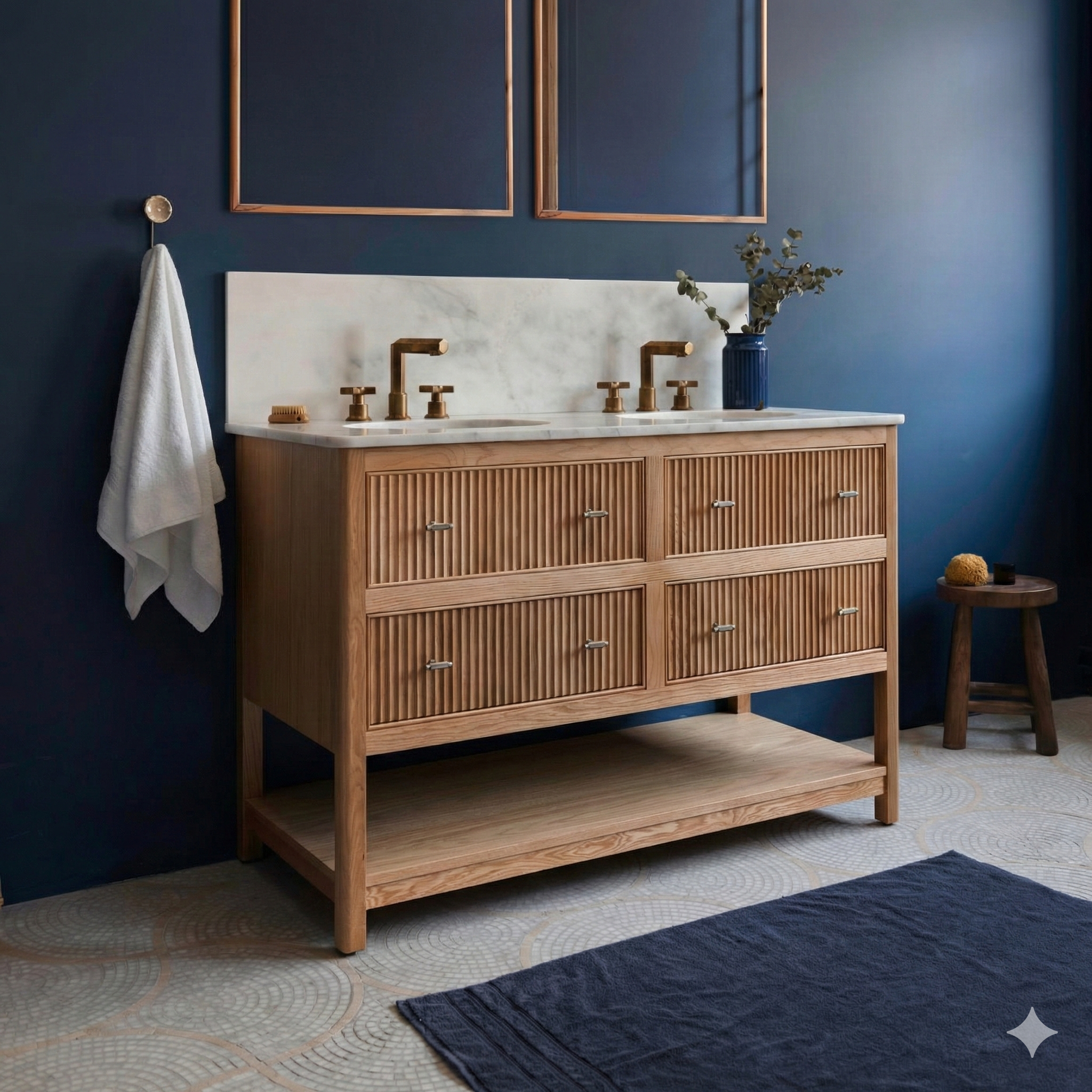 Noche Double Vanity Unit - Oak