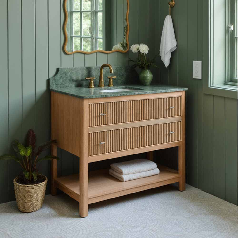 Noche Single Vanity Unit - Oak