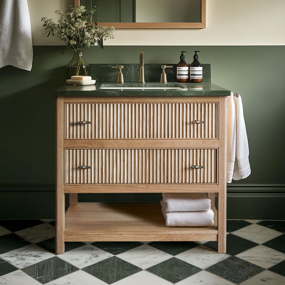 Noche Single Vanity Unit - Oak