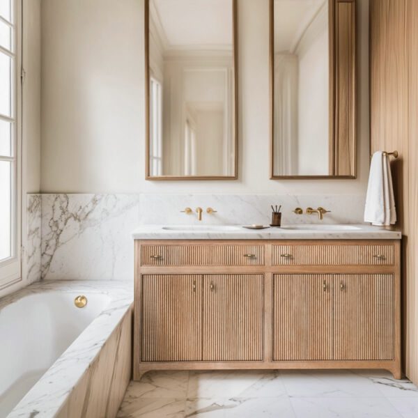 Pantheon Double Vanity Unite - Oak