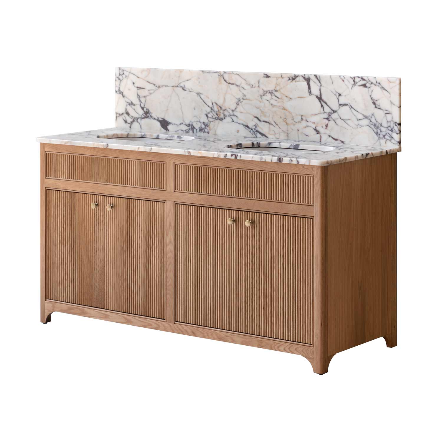 Pantheon Double Vanity Unite - Oak
