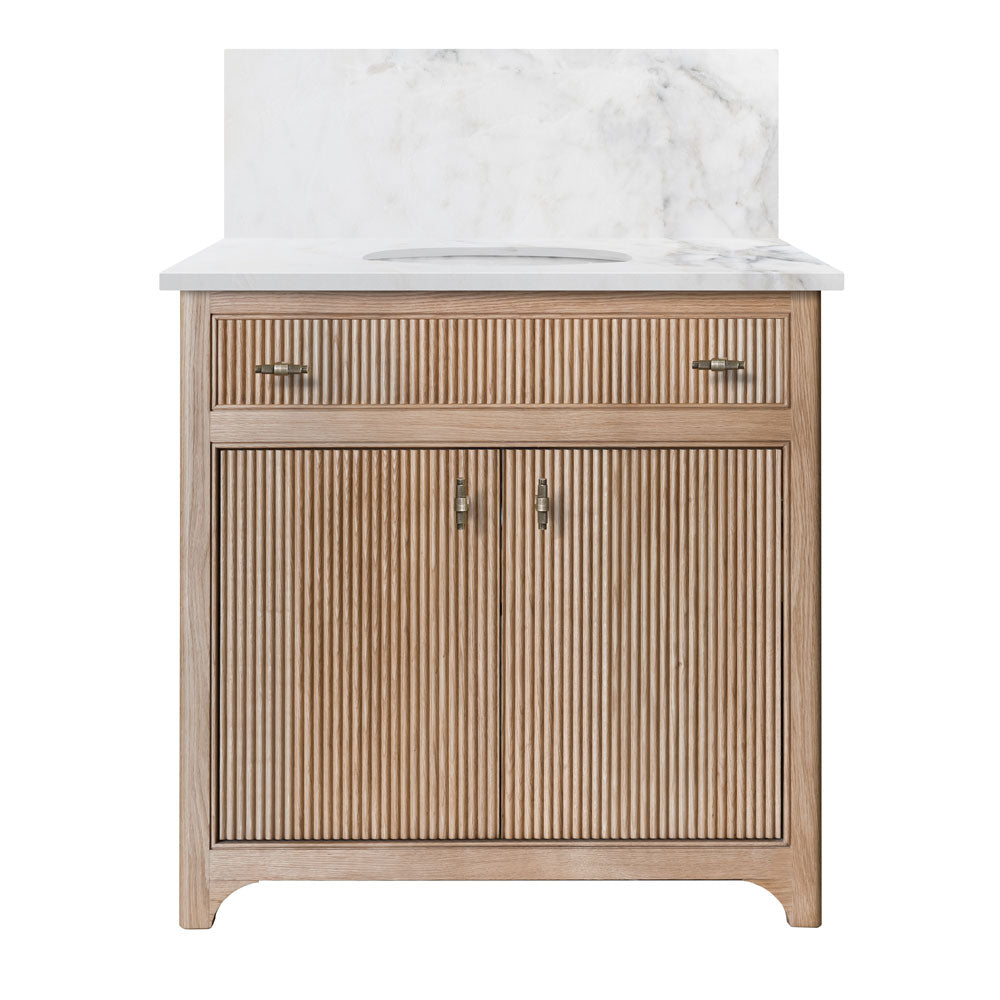 Pantheon Single Vanity Unit - Oak