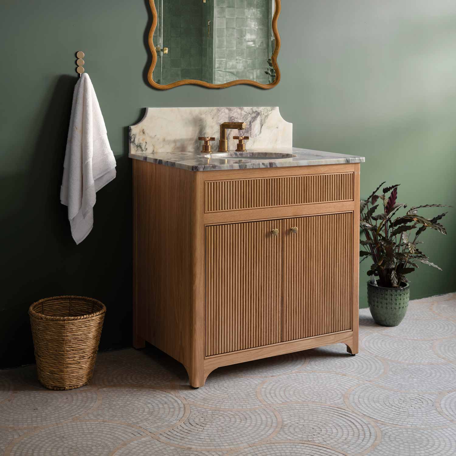 Pantheon Single Vanity Unite - Oak
